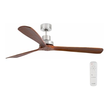 FARO 33464DC - Ventilateur de plafond LANTAU XL marron/chrome d.168 cm + télécommande