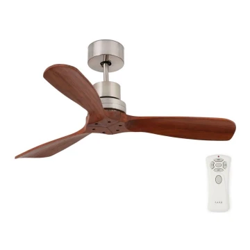 FARO 33508DC - Ventilateur de plafond MINI LANTAU chrome/marron d. 108 cm + télécommande