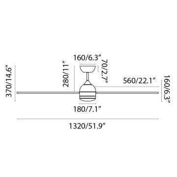 FARO 33524WP - Ventilateur de plafond LED POROS L LED/19W/230V d. 132 cm SMART + Télécommande