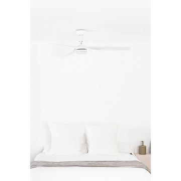 FARO 33814WP-20 - Ventilateur de plafond à intensité variable PUNT M LED/24W/230V 3000K/4200K/6500K blanc d. 130 cm SMART + télécommande