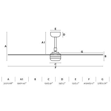 FARO 33814WP-20 - Ventilateur de plafond à intensité variable PUNT M LED/24W/230V 3000K/4200K/6500K blanc d. 130 cm SMART + télécommande