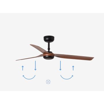 FARO 33817 - Ventilateur de plafond PUNT marron/noir d. 130 cm + télécommande