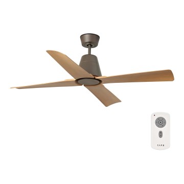 FARO 34106 - Ventilateur de plafond TYPHOON M marron IP44 + télécommande