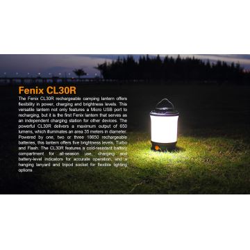 Fenix CL30R - Lampe portable rechargeable LED/USB IPX7 650 lm 300 h