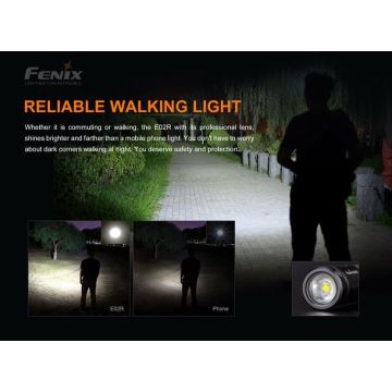 Fenix E02RBLC - Lampe torche rechargeable LED/USB IP68 200 lm 6,5 h