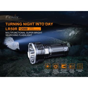 Fenix LR50R - Lampe torche rechargeable 4xLED/USB IP68 12000 lm 58 hrs