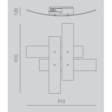 Gea Luce LARA P G oro - Plafonnier LARA 4xE27/52W/230V 91 cm doré