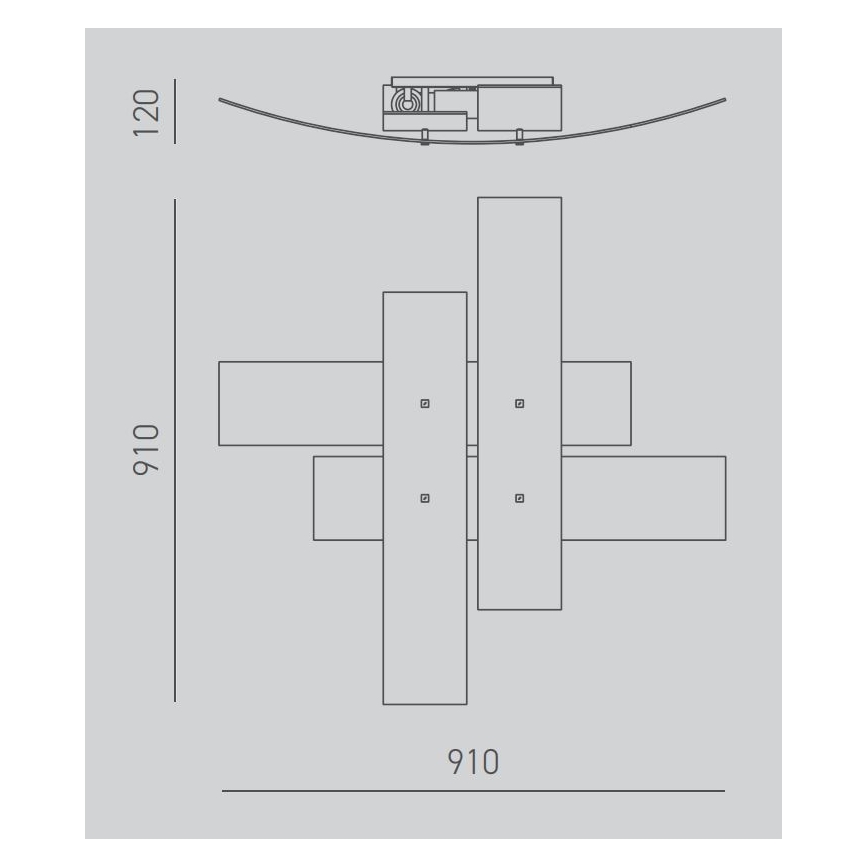 Gea Luce LARA P G oro - Plafonnier LARA 4xE27/52W/230V 91 cm doré