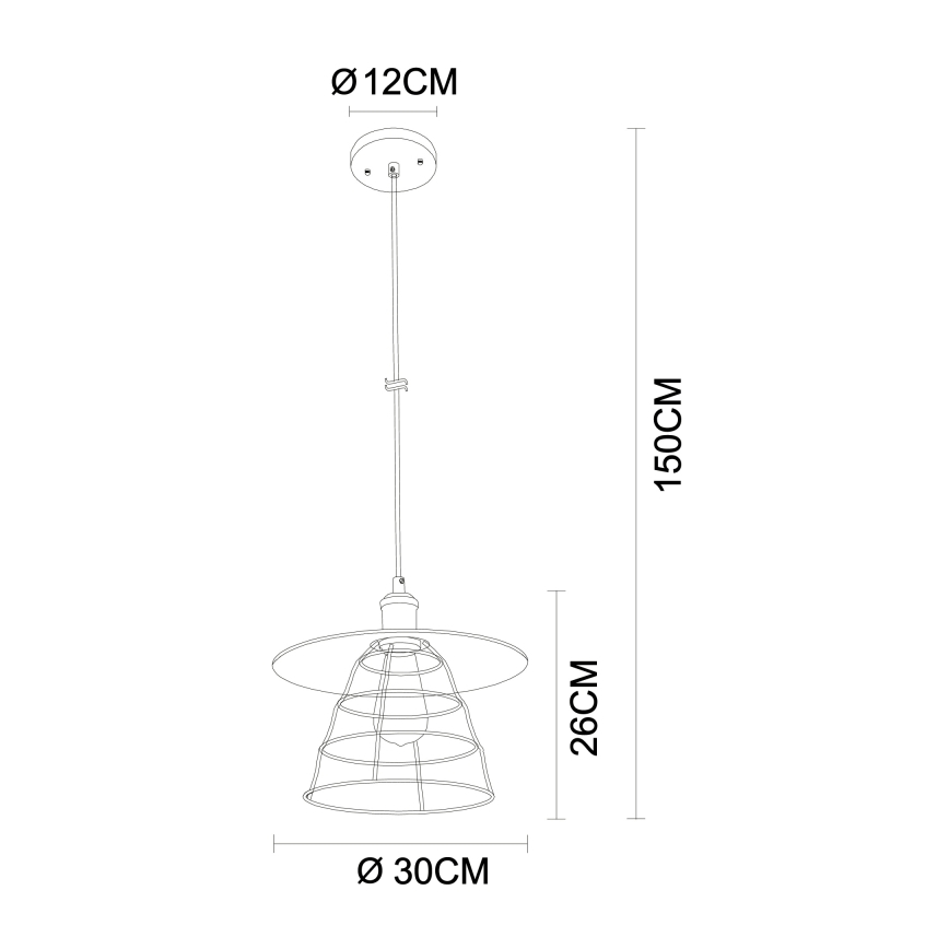 Globo - Suspension filaire 1xE27/60W/230V