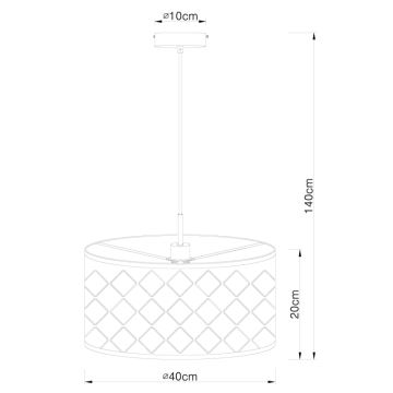 Globo - Suspension filaire 1xE27/60W/230V