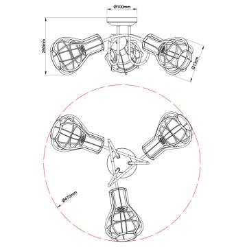 Globo - Spot 3xE27/40W/230V