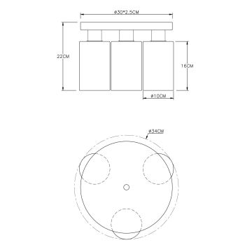 Globo - Plafonnier 3xE27/60W/230V