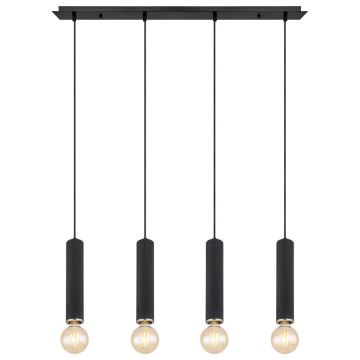 Globo - Suspension filaire 4xE27/60W/230V bois noir