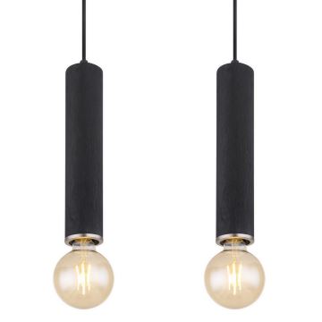 Globo - Suspension filaire 4xE27/60W/230V bois noir