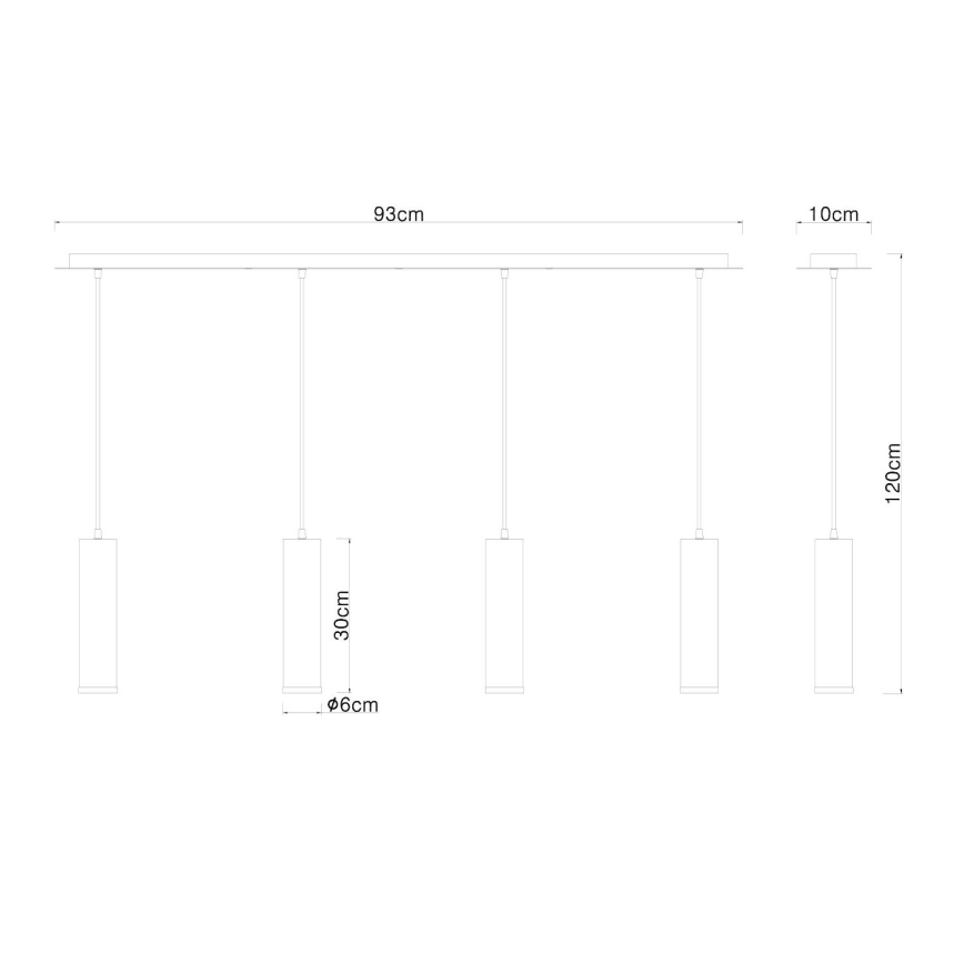 Globo - Suspension filaire 4xE27/60W/230V bois noir