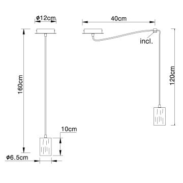 Globo - Suspension filaire 1xE27/60W/230V