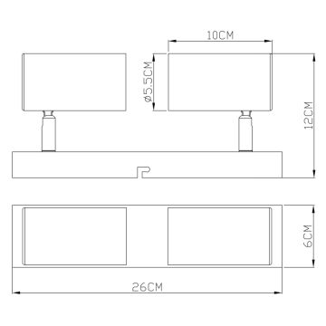 Globo - Spot 2xGU10/35W/230V gris/marron