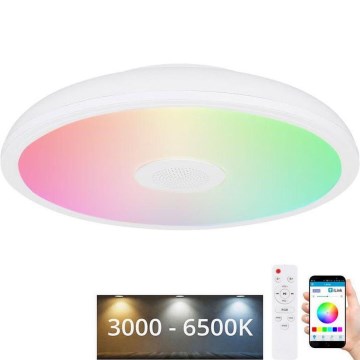 Globo - Luminaire à intensité variable RGBW salle de bain avec haut-parleur LED/18W/230V 3000-6500K IP44 + télécommande