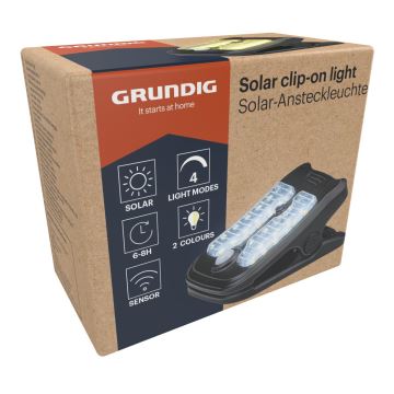 Grundig - Éclairage solaire SOLAR LED avec détecteur CLIP-ON LED/4W/3,7V IP44