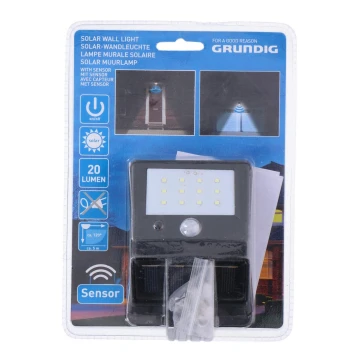 Grundig - Lampe solaire LED avec détecteur 1xLED/0,25W/1xAA
