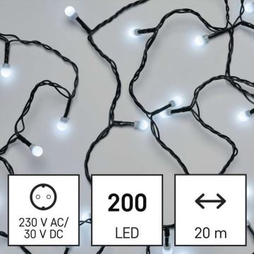 Guirlande de Noël LED extérieur 200xLED/8 modes 25m IP44 blanc froid