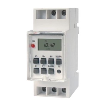 Horloge digitale à interrupteur pour rail DIN 3680W/230V