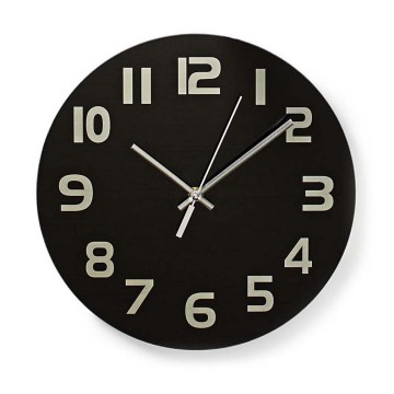 Horloge murale 1xAA/1,5V verre 30 cm noire
