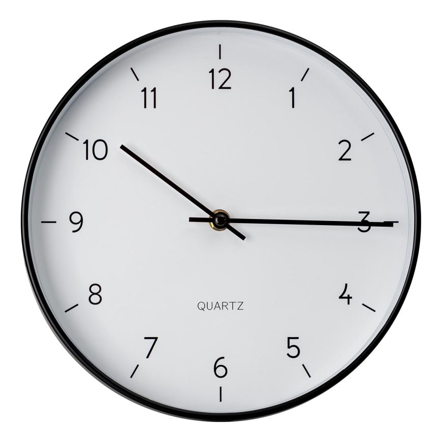 Horloge murale d. 25 cm 1xAA noir/blanc