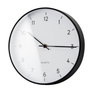 Horloge murale d. 25 cm 1xAA noir/blanc