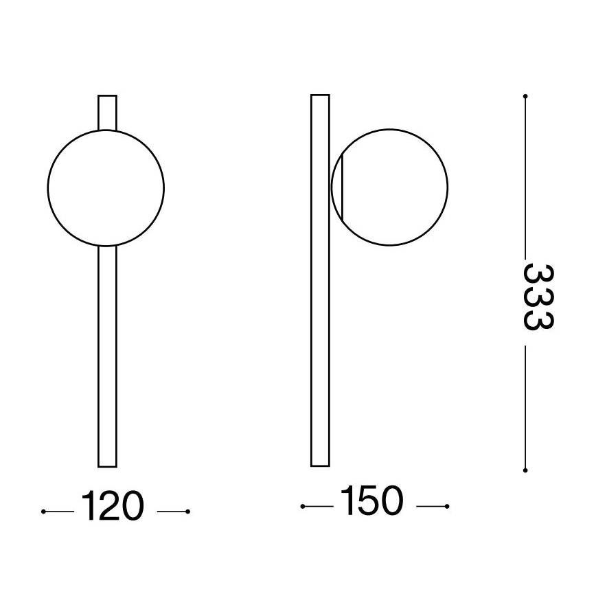 Ideal Lux - Applique murale BINOMIO 1xG9/3W/230V doré