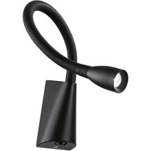 Ideal Lux - Petite lampe flexible GOOSE LED/3W/230V noir