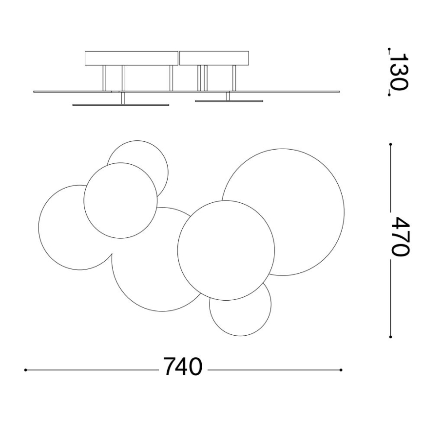 Ideal Lux - Plafonnier CLOUD LED/46W/230V