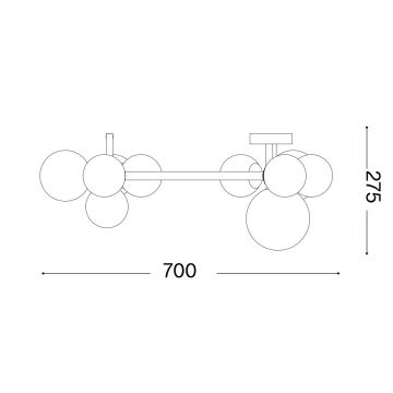 Ideal Lux - Plafonnier PERLAGE 10xG9/3W/230V doré/blanc