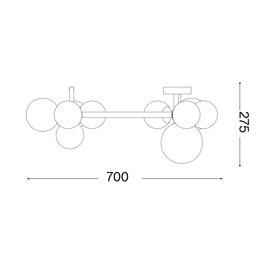 Ideal Lux - Plafonnier PERLAGE 10xG9/3W/230V doré/blanc