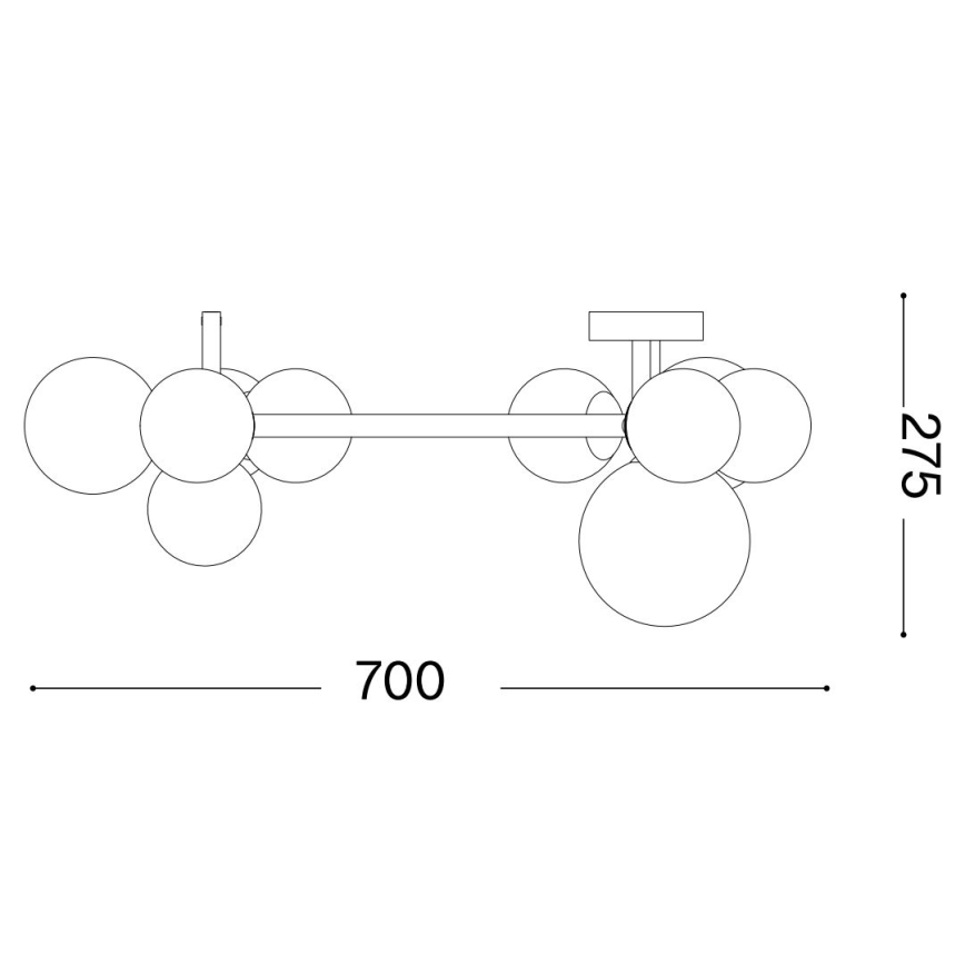 Ideal Lux - Plafonnier PERLAGE 10xG9/3W/230V doré