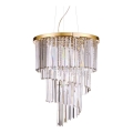 Ideal Lux - Suspension filaire en cristal CARLTON 12xE14/40W/230V doré