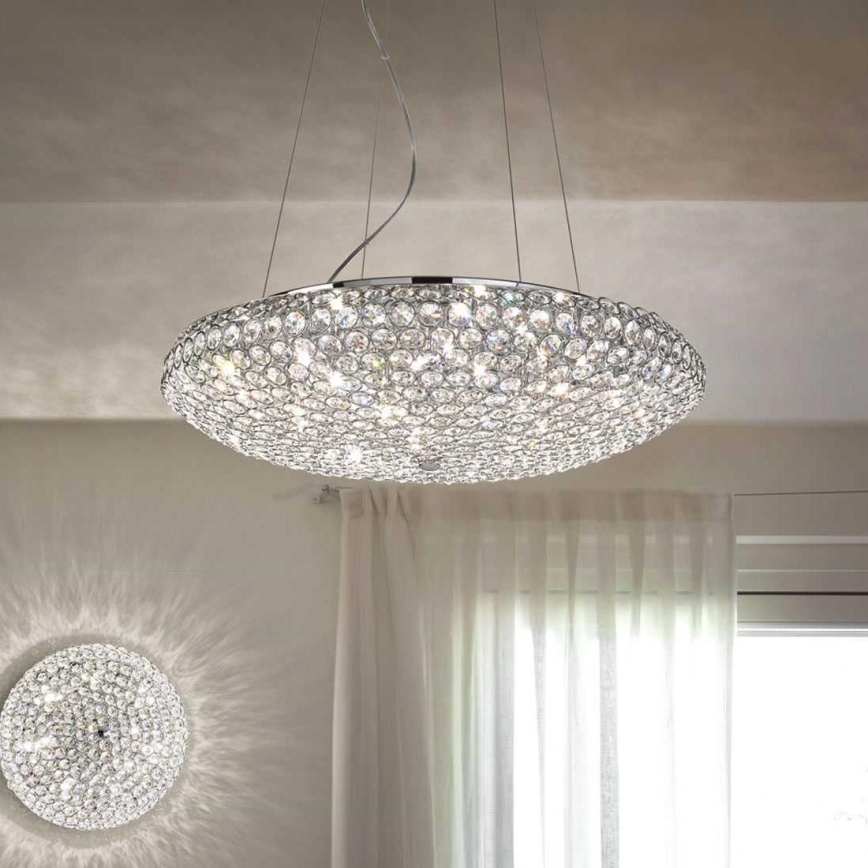 Ideal Lux - Suspension filaire en cristal KING 12xG9/40W/230V d. 65 cm chrome