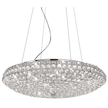 Ideal Lux - Suspension filaire en cristal KING 12xG9/40W/230V d. 65 cm chrome