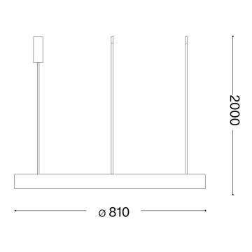 Ideal Lux - Suspension filaire GEMINI LED/59W/230V d. 81 cm doré