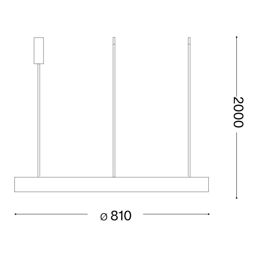 Ideal Lux - Suspension filaire GEMINI LED/59W/230V d. 81 cm doré