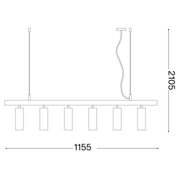 Ideal Lux - Suspension filaire LED DYNAMITE 6xGU10/7W/230V CRI 90 noir