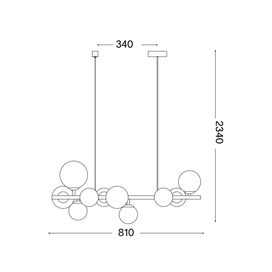 Ideal Lux - Suspension filaire PERLAGE 10xG9/3W/230V doré