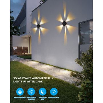 Luminaire solaire mural avec détecteur LED/2W/5V IP54