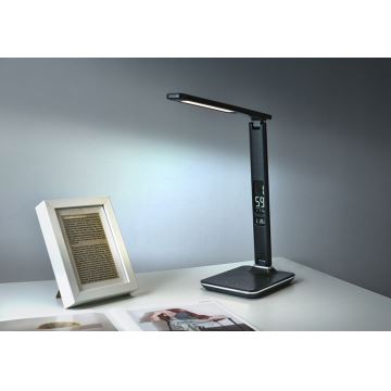 Lampe de table LED à intensité variable avec écran LED/9W/230V/12V noir