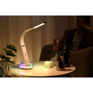 Lampe de table LED RGB à intensité variable avec charge sans fil CORELLA LED/7W/12/230V blanc