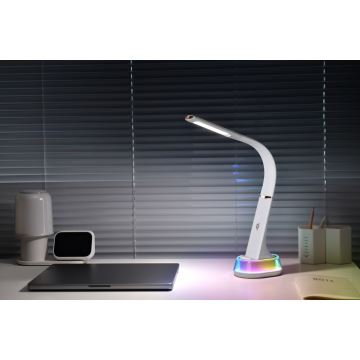 Lampe de table LED RGB à intensité variable avec charge sans fil CORELLA LED/7W/12/230V blanc