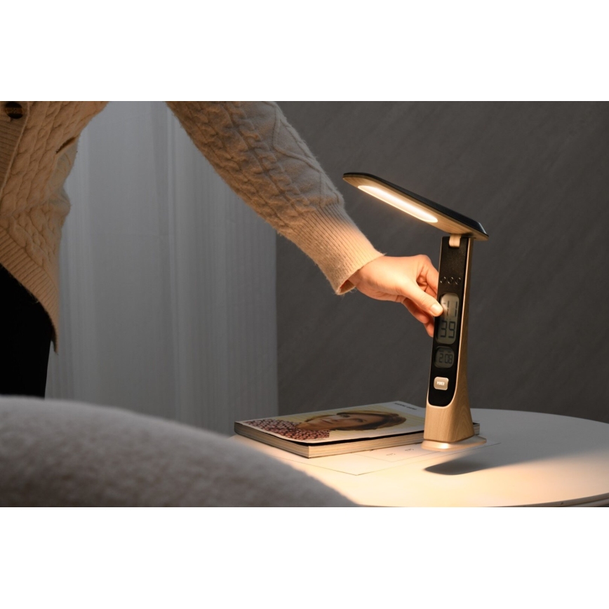 Lampe de table à intensité variable rechargeable LED/5W/5V 3000K/4000K/5000K doré