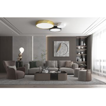 Immax NEO 07130-B80 - LED SMART Plafonnier à intensité variable noir DIAMANTE LED/60W/230V + télécommande 80cm Tuya ZigBee