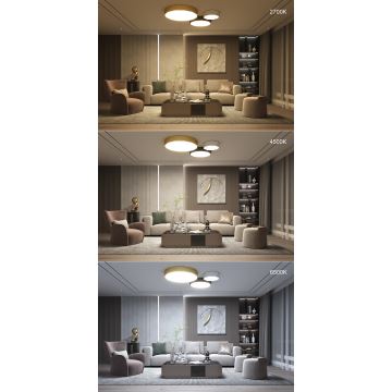 Immax NEO 07132-G80 - Plafonnier SMART à intensité variable DIAMANTE LED/60W/230V doré 80 cm + télécommande Tuya ZigBee