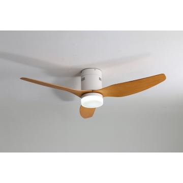 Immax NEO 07142-W - Ventilateur de plafond LED NEO LITE VENTO LED/18W/230V Tuya Wi-Fi blanc/bois+ télécommande